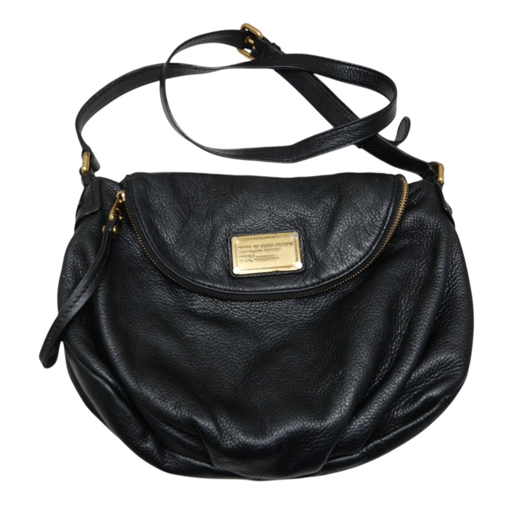 Marc by Marc Jacobs Classic Q Natasha Black Soft Leather Crossbody Shoulder Bag